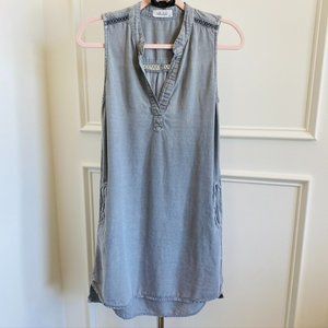 Bella Dahl A-Line Tank Dress - Gray Linen - Size XS